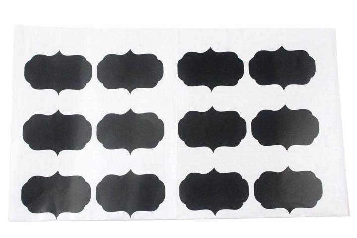 Fancy Supper Shapes Label Chalkboard Sticker for Organizing Labeling and WeddingsSet of 12