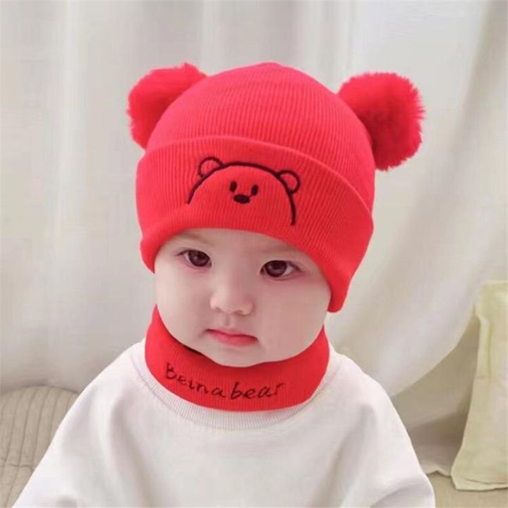 Baby%20Knitting%20Hat%20Cotton%20Ear%20Cap%20for%20Boys%20and%20Girls%20Winter%20Hat%20Scarf%20Set%20Infant%20Accessories%20Thick%20Woolen%20Hat%206%20Months-2%20Years%20-%20Image%203