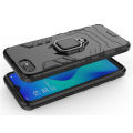 For OPPO A1K Case, Silicone TPU and Hard PC Luxury Armor Shockproof Metal Ring Holder Cover Phone Casing. 