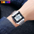 SKMEI Digital Wristwatches for Men Square Steel Sports Waterproof Men's Electronic Watch Back Light Reloj Hombre 2149.