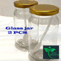 Clear Glass Jar/kacher jar 500gm 02 Pieces Set for Kitchen & Dining. 