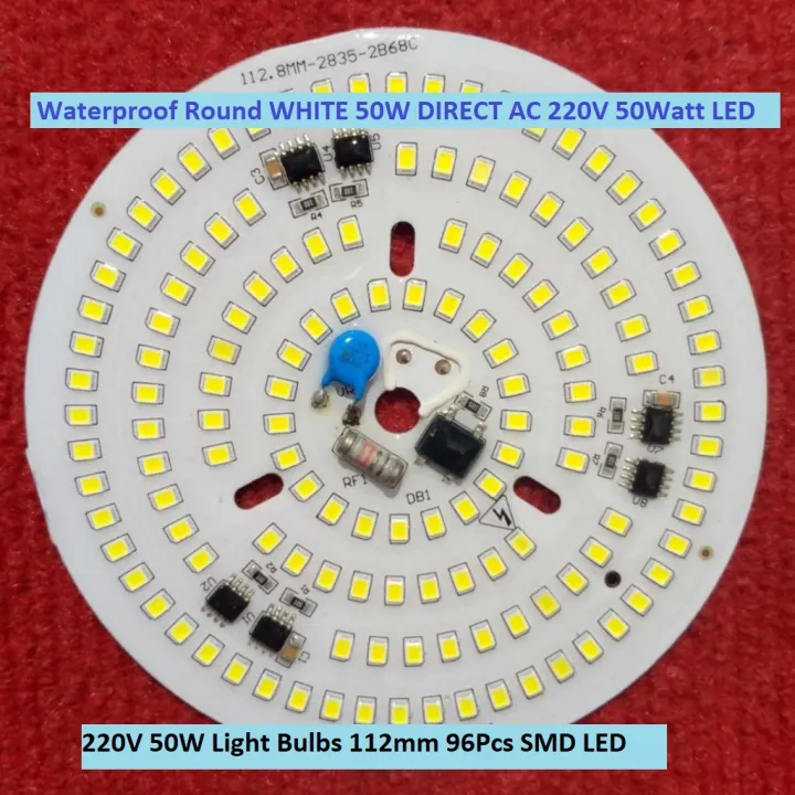 Waterproof 50W Round WHITE DIRECT AC 220V 50Watt LED Light Bulbs 112mm ...