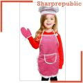 [SHARPREPUBLIC] Complete Kids Cooking and Baking Set - 4 Pcs Includes Apron & Chef Hat, Oven Mitt , Hot Pad for Toddler Dress Up Chef Costume Career Role Play. 