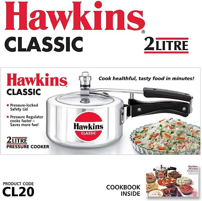 Hawkins Classic 2 L Pressure Cooker (Aluminium) Made in India