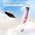 Ultra Light Feather Umbrella Carbon Fiber Portable Fold Pencil Umbrella Anti-UV Waterproof Women's Travel Mini Sunshade Umbrella. 