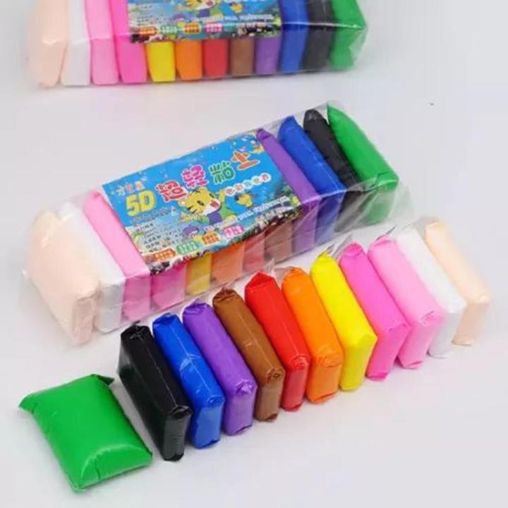 Super Light Clay Air Drying with 3 Tools Light Polymer Plasticine Modelling Handmade 12pcs-1pac