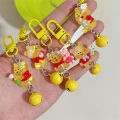 【Innovative】 New Ice Winnie The Pooh Keychain Yellow Bell Cartoon Cute Pendant WEIRUI.
