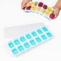 Ice Silicone Cube Tray Grid 14 – BPA-Free Flexible & Reusable Mold (Multicolor) 1pcs. 