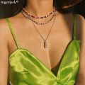Multi Layer Baroque Pearl Choker Necklace Collar Statement Unique Rainbow Strands Seed Bead Chain Necklace Vacation Best Gifts.