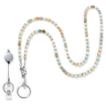 Beaded Lanyard for ID Badges and Keys, Cute Teacher Lanyard, Natural Stone Lanyard for Women Durable. 