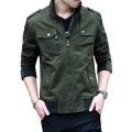 Men's Jacket Korean Version Trend Standing Collar Spring and Autumn Season Thickened Denim Workwear Pure Cotton Coat Top Clothes.