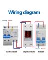 63A 230V 3IN1 Display Din Rail Adjustable Over Under Voltage Surge Protector Relay Over Current Protect Kwh Power watt Meter. 