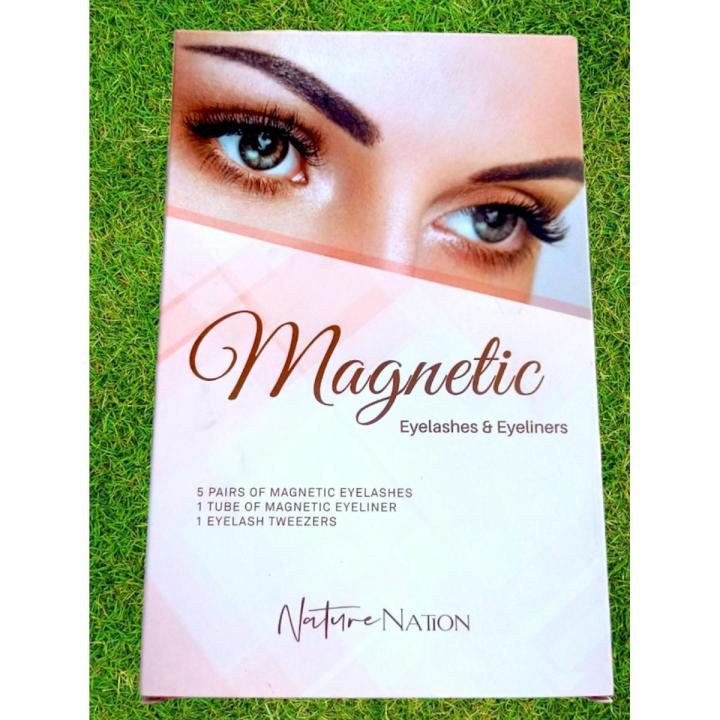 Nature Nation 5D Magnetic 5 Pairs/Set Eyelashes and Eyeliner Kit