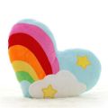 Rainbow Loving Heart Cloud Heart-shaped Couple Fluffy Cushion Soft Plush Pillow Valentine's Day Birthday Present Smooth Fabric. 