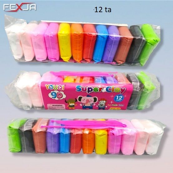 12pcs-1pac DIY soft Super clay/craft ideas for your baby/kids