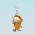 Apple Cat Memes Keychain Banana Cat Popular Schoolbag Mobile Phone Pendant Acrylic Fun Gift For Students Keyring Accessories.