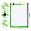 Dry Erase Pockets Sleeves, (10 Pack) A4 Paper Job Ticket Holders, Reusable Dry Erase Sheets for Classroom Worksheets. 