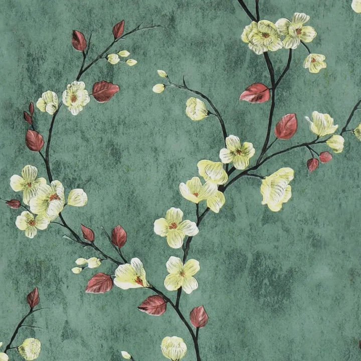 10M Vintage Floral Green Peel And Stick Retro European Style Self-adhesive Waterproof Wallpapers Living Room Bedroom Renovation