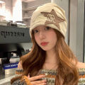 Retro Fashion Raw Edge XINGX Embroidery Head-Wrapping Hat Female Hop Street Internet Celebrity Sweet Cool Pile Heap Cap Autumn and Winter Warm. 