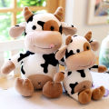 Cute calf plush toy black and white cow doll silly cute cow cow doll ragdoll pillow birthday gift. 