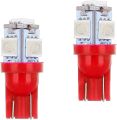 2 Pieces 5 LED SMD Parking Bulb 12v Package Universal Motorcycle Car Indicator Bright Lamp - Red. 