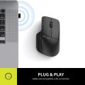 Delux M913GX Wireless Bluetooth Mouse with Side Scroll Wheel Multi-Device Ergonomic Mouse with 1600DPI 7 Buttons For PC Computer.