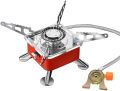 Collapsible Camping Cart Stove: Secure and Portable for Outdoor Adventures with bottle.