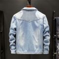 Fashion Winter Men's Denim Jacket Padded Thicker Warm Jacket Denim Top. 