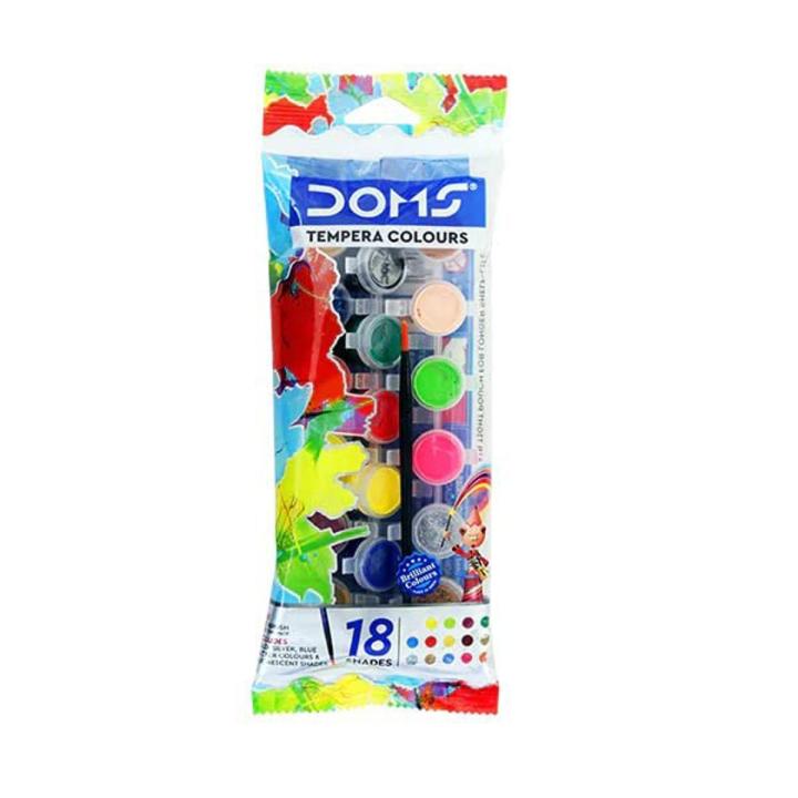 Doms Tempera Color 18 Shades with Brush