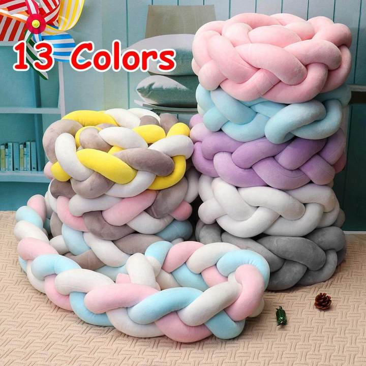 New%20Sweet%20Baby%20Soft%20Knot%20Pillow%20Braided%20Crib%20Bumper%20Decorative%20Baby%20Bedding%20Sheets%20Cushion%20multicolor%20-%20Image%205
