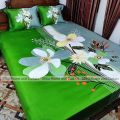 King Size Full Panel Bedsheet With Pillow Cover Chador Set 7.5×8.5 Feet Full Cotton Fabric light green ,cream , purple - bed sheet home tex.