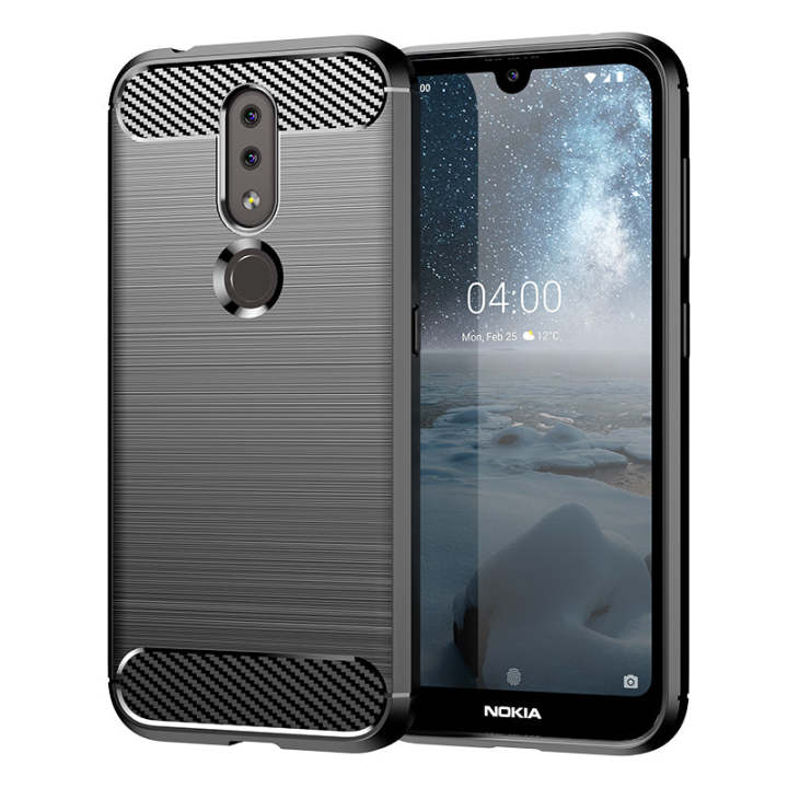 For Nokia 4.2 Glossy Liquid Silicone Soft Back Cover Gel Rubber Shockproof Cover Phone Case - Camera - Phone Back Cover (Back Case Cover For Smartphone)