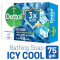 Dettol Soap Cool 75gm Bathing Bar, Soap with Crispy Menthol. 