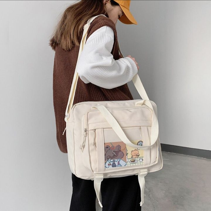High School Girls JK Bag Transparent Handbags Book Bag Satchels