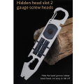 1 Piece Integrated Multifunctional Ratchet Crowbar Combined Tool Silver & Black Steel Wrench Screwdriver.