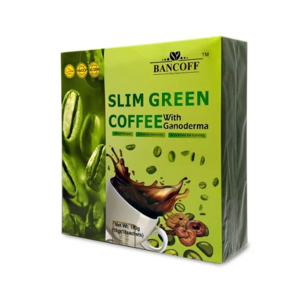 SLIM GREEN COFFEE -Genoderma (18 SATCHES) 180 GM (WINS TOWN)
