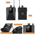 UHF Wireless Microphone Headset with Transmitter and Receiver, LED Digital Display Bodypack Transmitter - black.