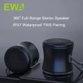 EWA A119 Portable Wireless Bluetooth Speaker TWS IPX7 Waterproof Ultra Mini Bluetooth-Speaker Metal Body Bass Loudspeaker Box For Mobile Phones Laptop PC. 