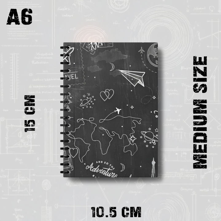 Notebook%20Scientific%20Dark%20Theme%20Design%20Paper%20plane%20Line%20Art%20Design%20Writing%20Journal%20Pad%20K749%20-%20Image%203