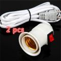 2PCS E27 2.3M Cable Cord Plug In Pendant Lamp Light Bulb Holder With Switch Power Cord US Plug E27 Lamp Holder Universal.