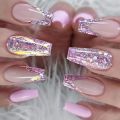 24pcs Purple Nails Long Coffin Sweet Cool Ins Style Nail Art Black Star Design Press On Nail Tips Full Cover Finished Nails Honoria. 