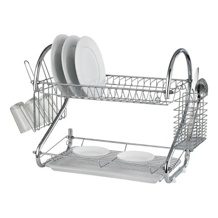 10 in 1 Swansean New 2 Layer Stainless Dish Drainer Rack.