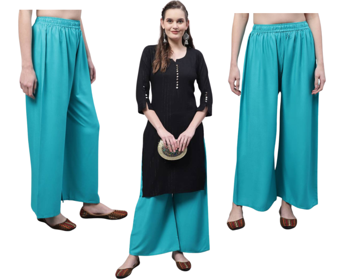 Women's%20matching%20color%20with%20tops%20Plazzo%20High%20Quality%20Fabrics%20Casual%20Wear%20Palazzo%20-%20Image%204