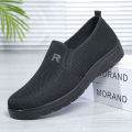 Old Beijing Cloth Shoes Men's Casual All-Matching Shoes Lightweight Flying Woven Breathable Dad Slip-on Middle-Aged and Elderly Large Size Shoes. 