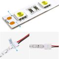 NXFDSIOZ 48Pcs 8mm 2 Pin LED Strip Light Connector for 8 mm Wide Flexible SMD 3528 2835 Single Color LED Strip Lights Solderless.