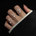 Fashion Crystal Name Letters Rings Classic Cubic Zirconia Adjustable Opening Alphabet Finger Rings For Women Girls Party Jewelry. 