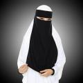 Niqab one part muslim long nikab with extra width ribbon. 