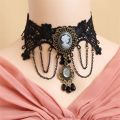 YiYaoFa Choker Necklace Gothic Jewelry Vintage Lace Necklace Pendant Women Accessories False Collar Statement Necklace GN-22.