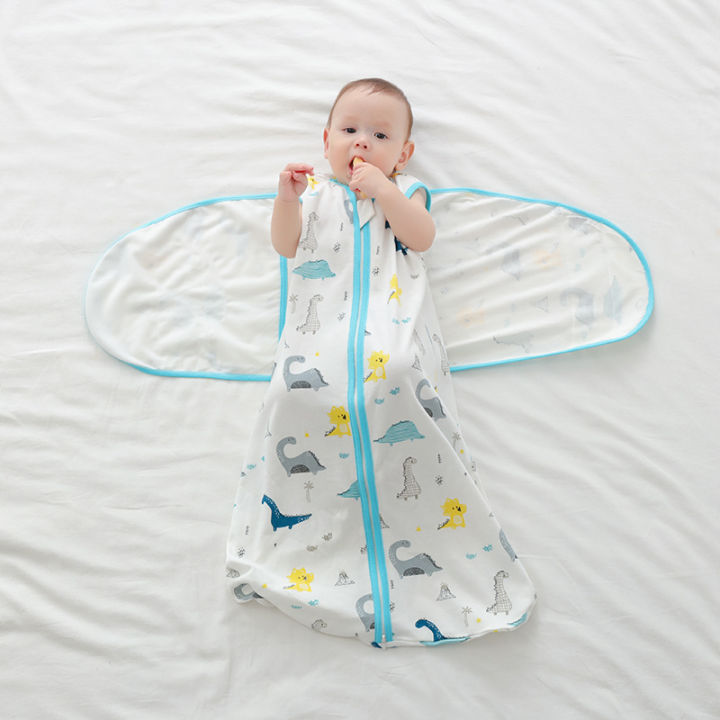 Baby swaddling sleeping bag, breathable baby anti-kick, anti-kick by the four seasons newborn anti-startle sleep artifact, pure cotton leg wrap