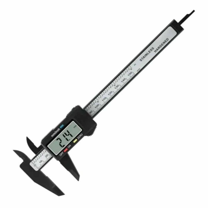 6 Inch/ 150mm Electronic Digital Vernier Meter Caliper Carbon Fiber Reinforced Plastic High Precision Slide Caliper LCD Display Measuring Tool